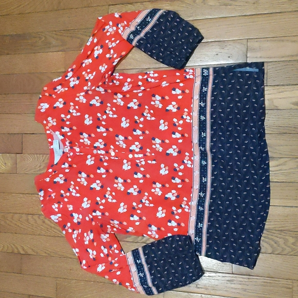 LOFT Tops - Loft, red and blue shirt, M petite